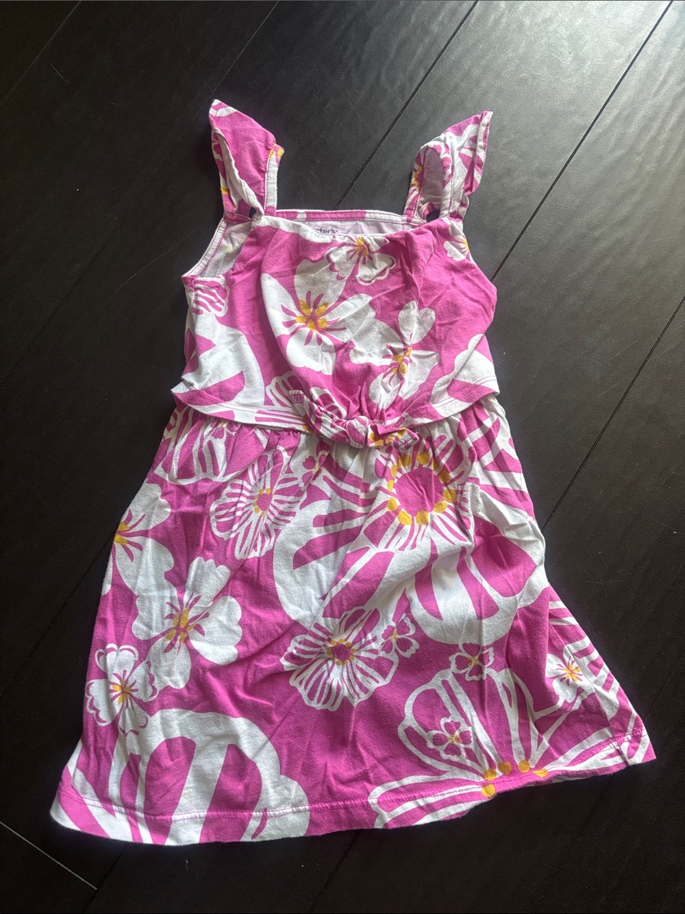 Carter's Pink and White Floral Sundress with Yellow Details